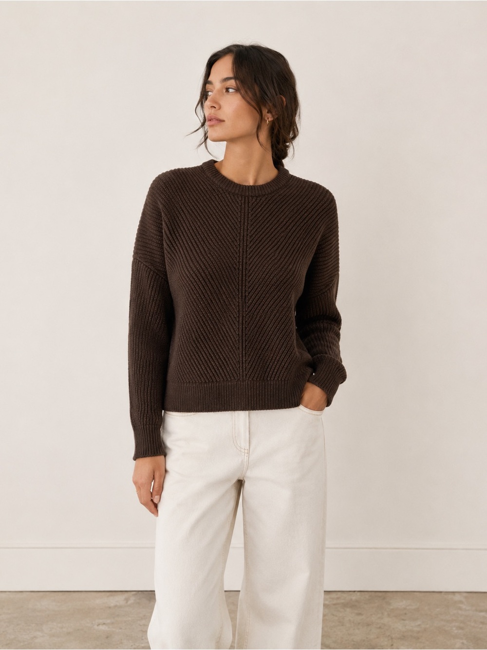Apiece Apart 100% Wool Brown Chunky Sweater
